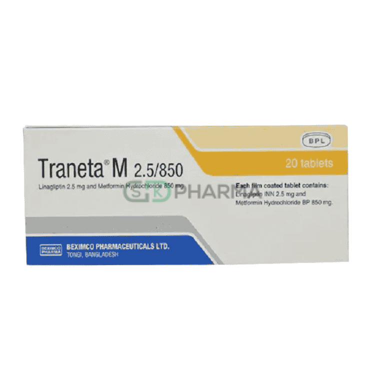 Traneta M Tablet 2.5 mg+850 mg (Linagliptin + Metformin Hydrochloride)