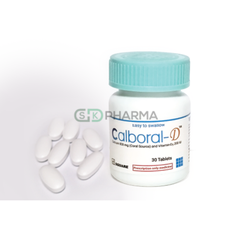 Calboral-D Tablet 500 mg+200 IU (Coral Calcium + Vitamin D3)
