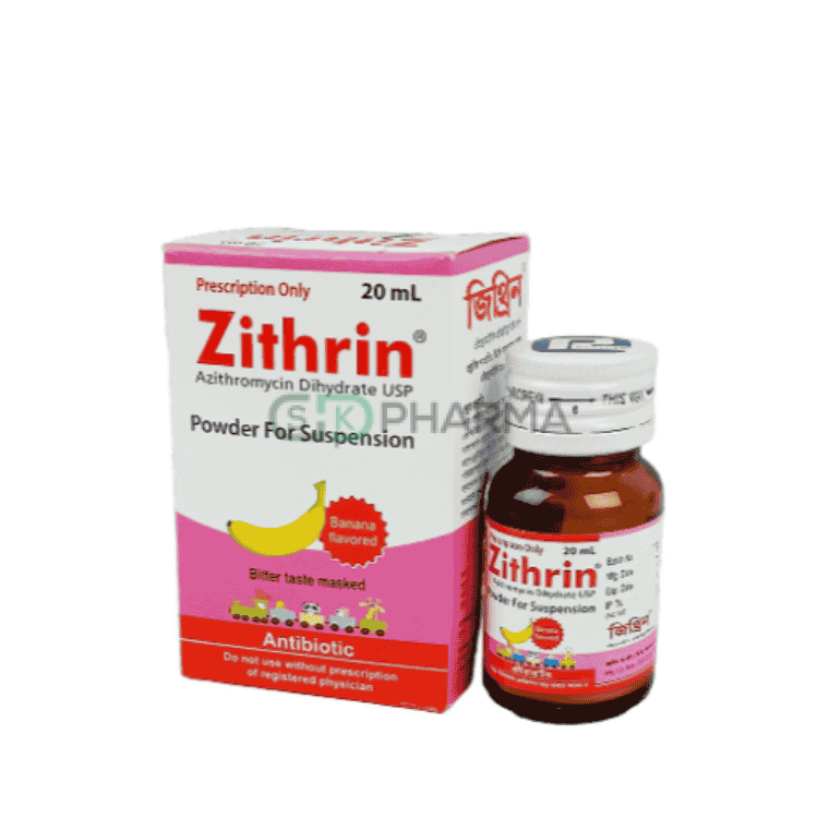 Zithrin Suspension 200 mg/5 ml (Azithromycin Dihydrate)