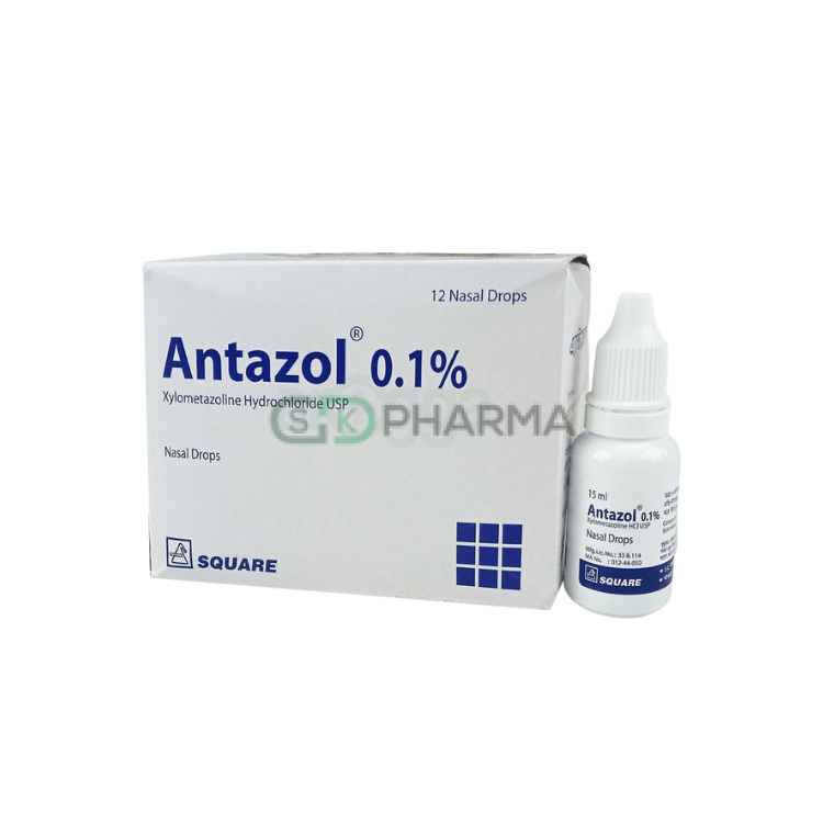 Antazol Nasal Drop 0.10% (Xylometazoline Hydrochloride)