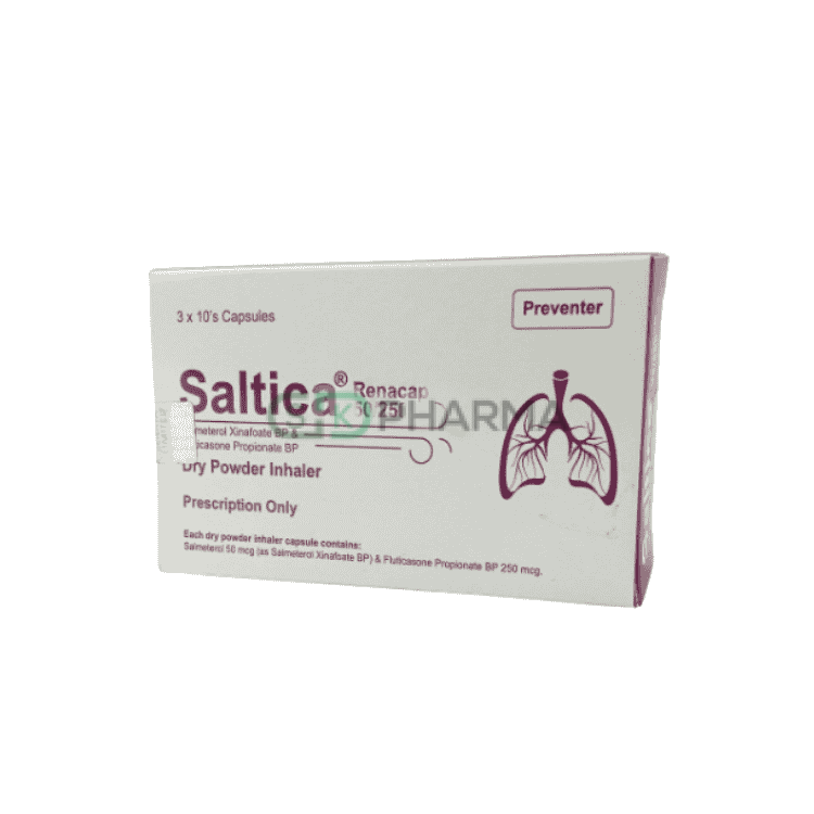 Saltica Inhalation Capsule 50 mcg+250 mcg (Salmeterol + Fluticasone Propionate)