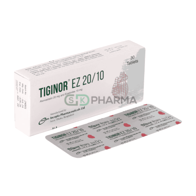 Tiginor EZ Tablet 20 mg+10 mg (Atorvastatin + Ezetimibe)