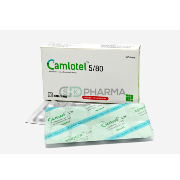 Camlotel Tablet 5 mg+80 mg (Amlodipine Besilate + Telmisartan)