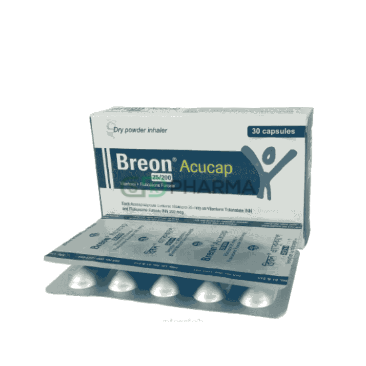 Breon Inhalation Capsule 25 mcg+200 mcg (Vilanterol Trifenatate + Fluticasone Furoate)