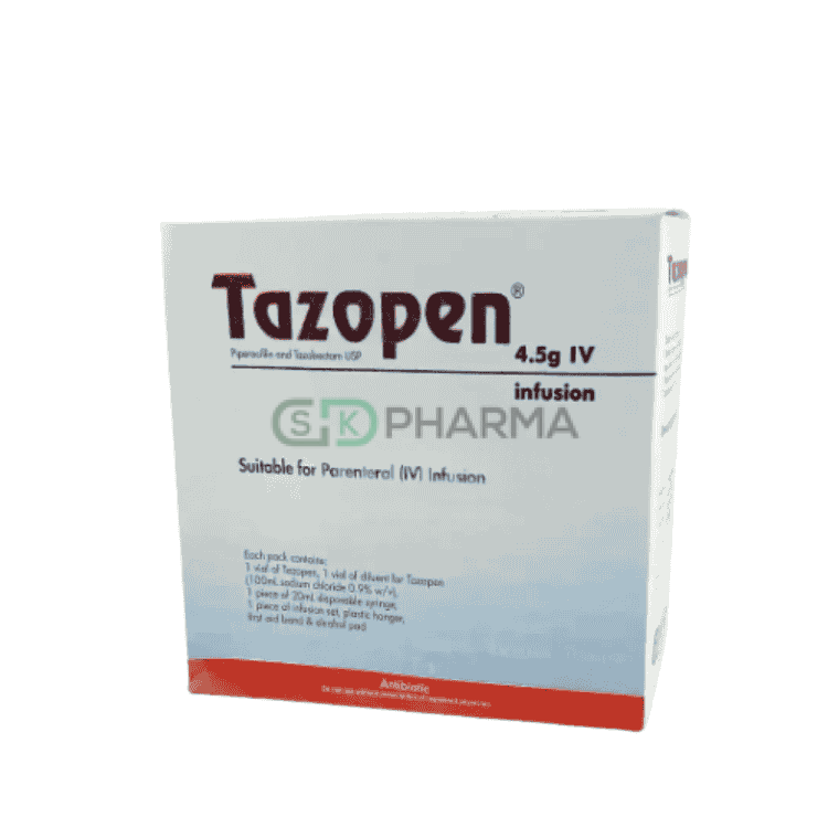 Tazopen Injection (4 gm+0.5 gm)/vial (Piperacillin + Tazobactam)