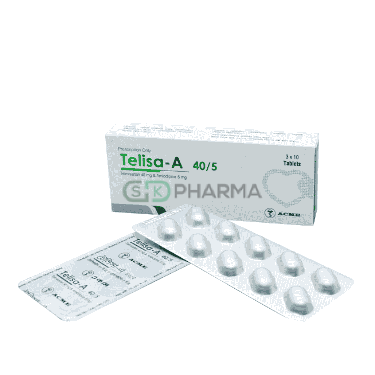 Telisa-A Tablet 5 mg+40 mg (Amlodipine Besilate + Telmisartan)
