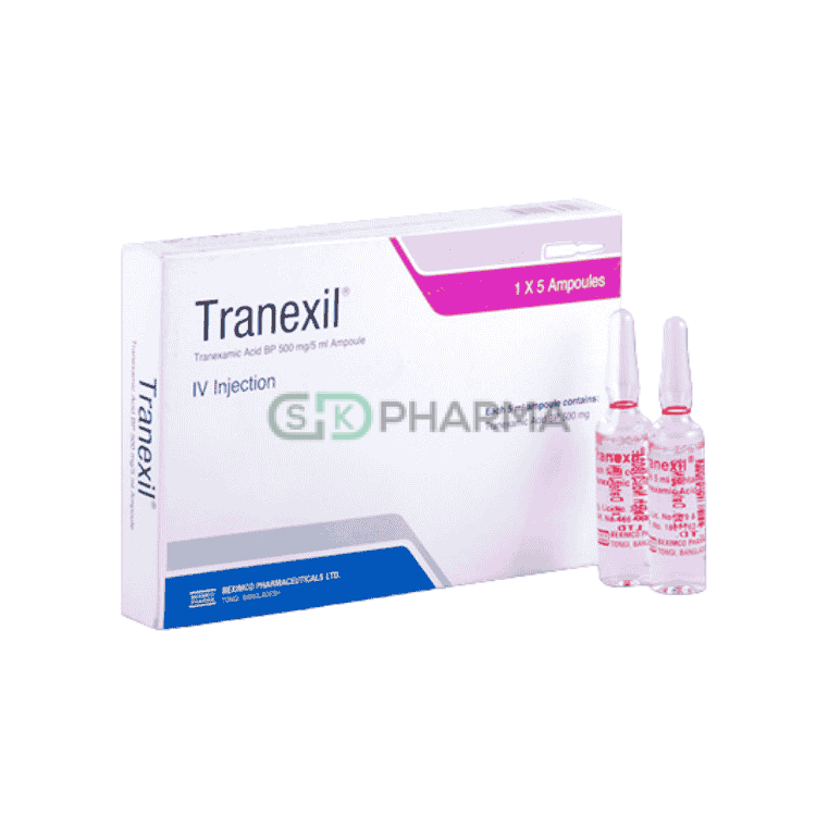 Tranexil Injection 500 mg/5 ml (Tranexamic Acid)