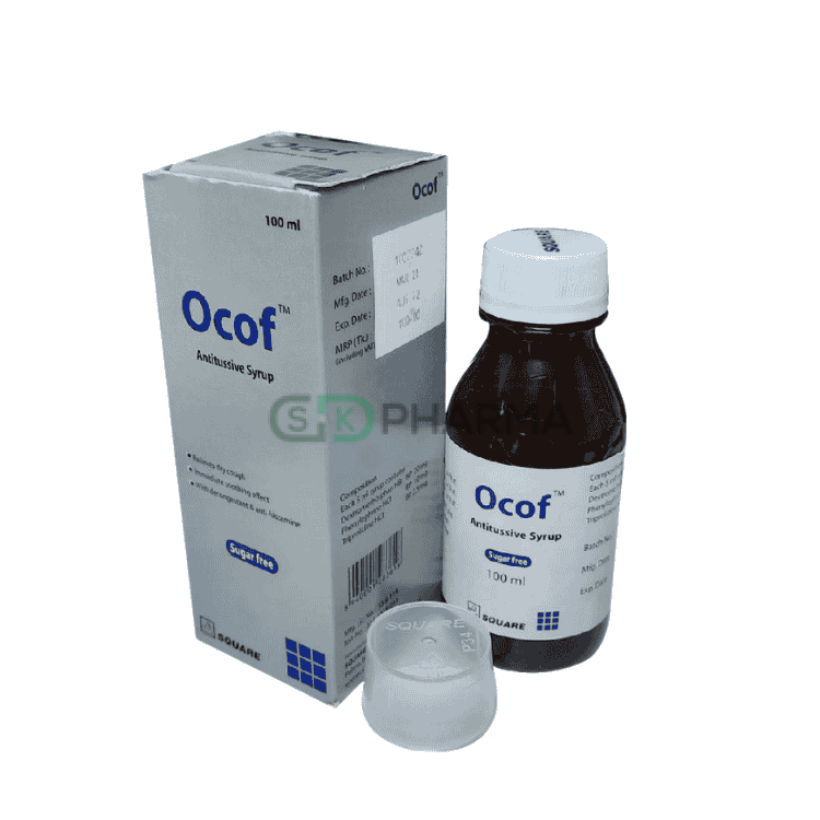 Ocof Syrup (20 mg+10 mg+2.5 mg)/5 ml (Dextromethorphan + Phenylephrine + Triprolidine)
