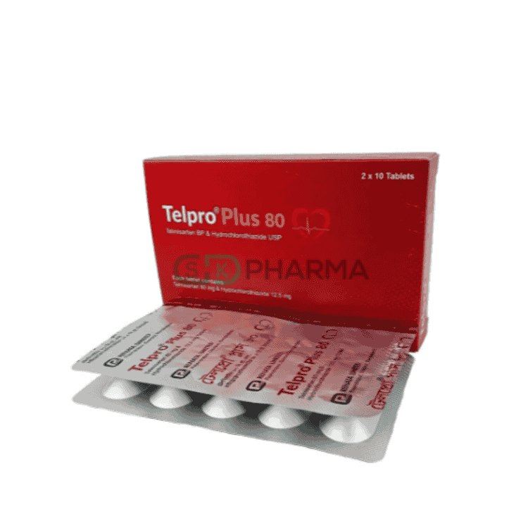 Telpro Plus Tablet 80 mg+12.5 mg (Telmisartan + Hydrochlorothiazide)