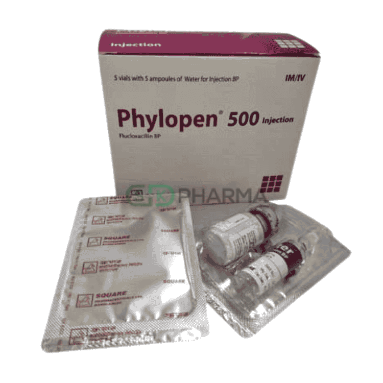 Phylopen Injection 500 mg/vial (Flucloxacillin Sodium)