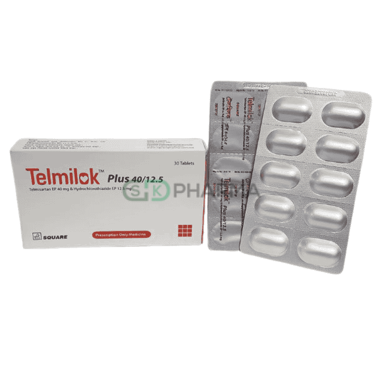 Telmilok Plus Tablet 40 mg+12.5 mg (Telmisartan + Hydrochlorothiazide)