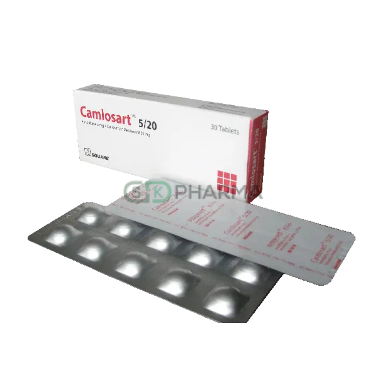 Camlosart Tablet 5 mg+20 mg (Amlodipine Besilate + Olmesartan Medoxomil)