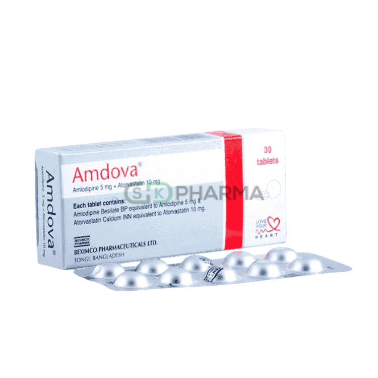Amdova Tablet 5 mg+10 mg (Amlodipine Besilate + Atorvastatin)