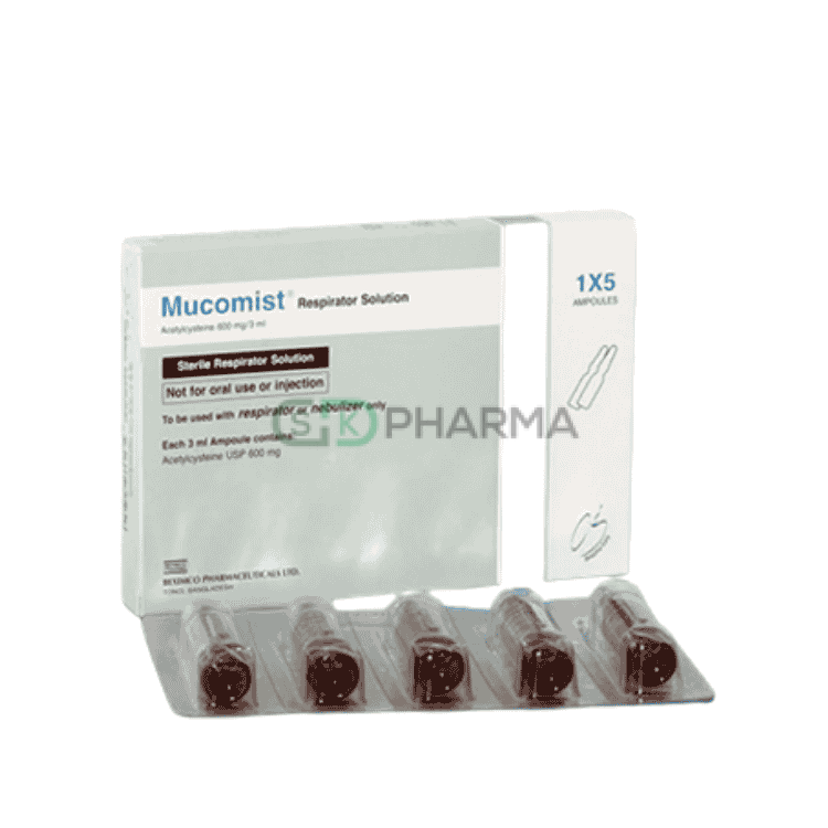 Mucomist Respirator Solution 600 mg/3 ml (Acetylcysteine)