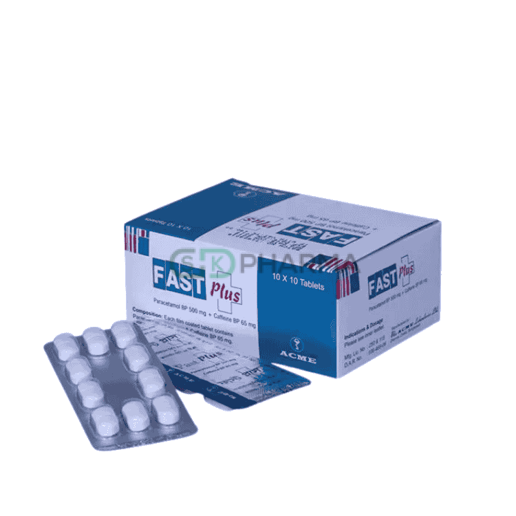Fast Plus Tablet 500 mg+65 mg (Paracetamol + Caffeine)