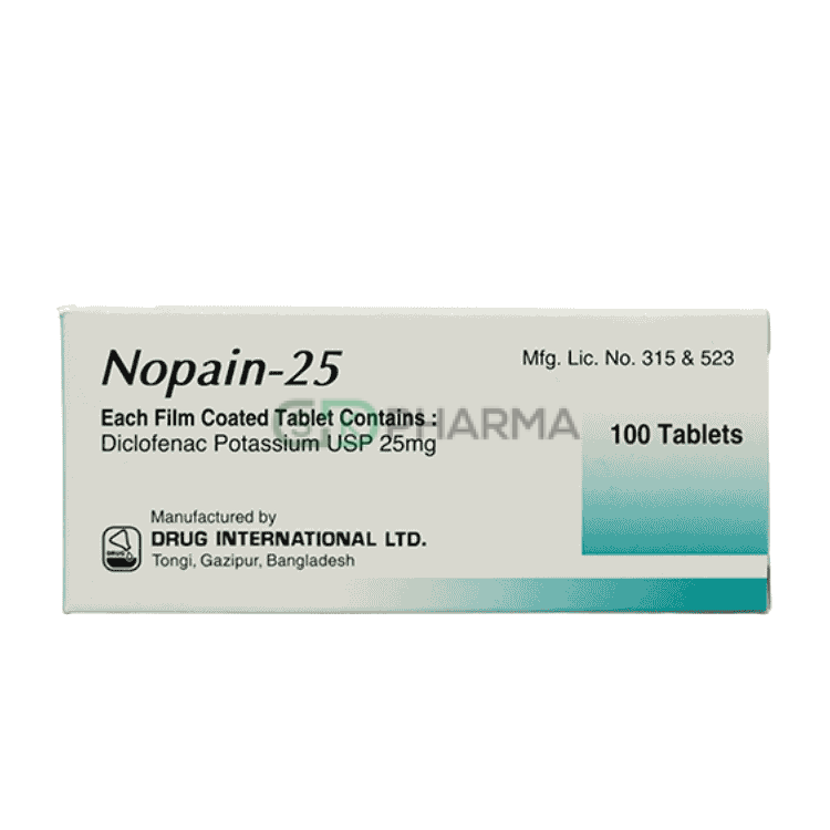 Nopain Tablet 25 mg (Diclofenac Potassium)