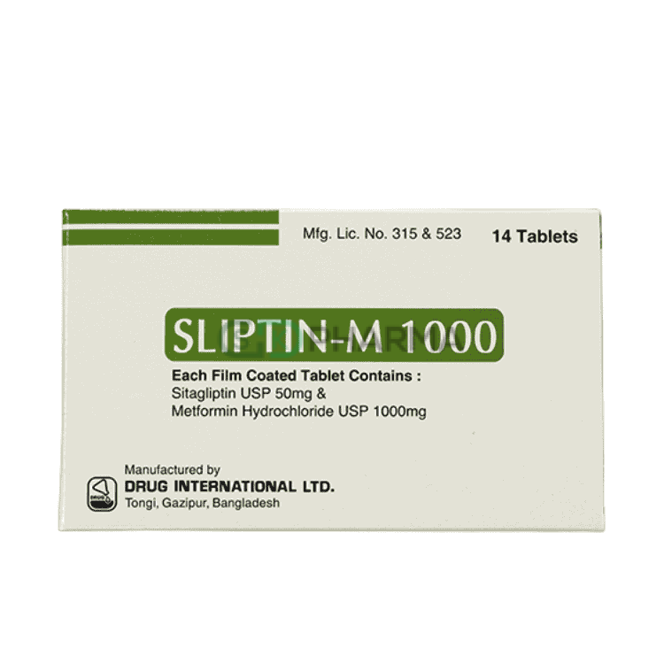Sliptin-M Tablet 50 mg+1000 mg (Sitagliptin + Metformin Hydrochloride)
