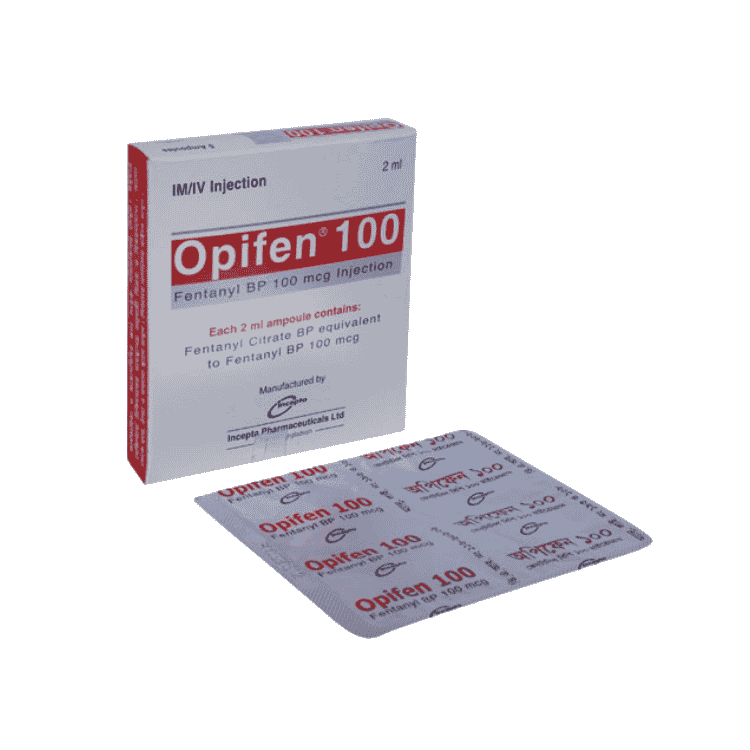 Opifen Injection 100 mcg/2 ml (Fentanyl Citrate)