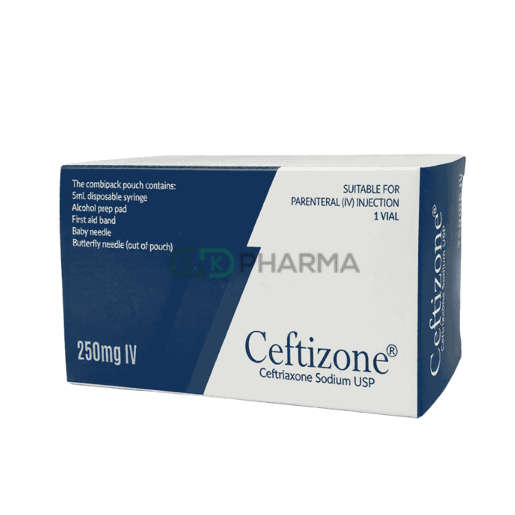 Ceftizone Injection 250 mg/vial IV(Ceftriaxone Sodium)
