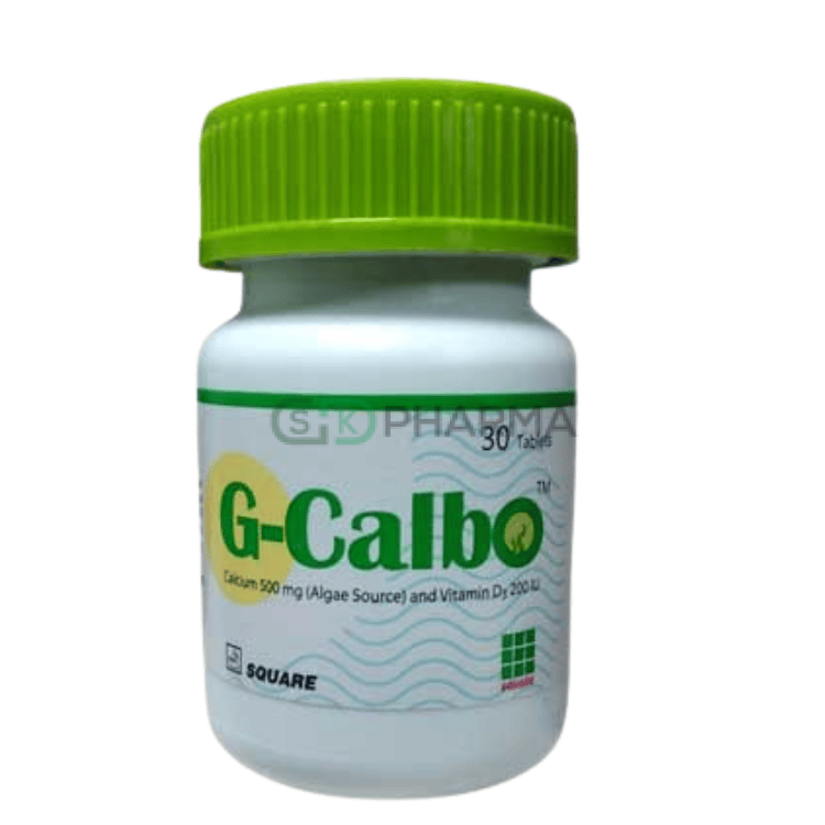 G-Calbo Tablet 500 mg+200 IU (Algae Calcium + Vitamin D3)