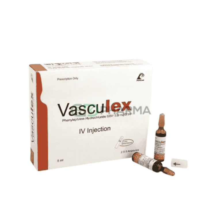 Vasculex Injection 0.5 mg/5 ml (Phenylephrine Hydrochloride)