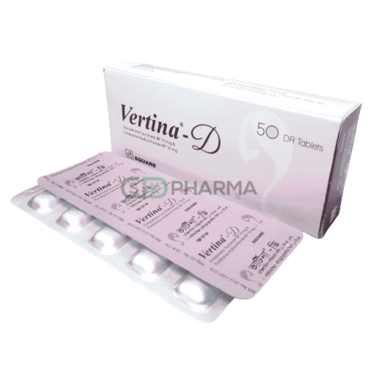 Vertina-D Tablet 10 mg+10 mg (Pyridoxine Hydrochloride + Doxylamine Succinate)