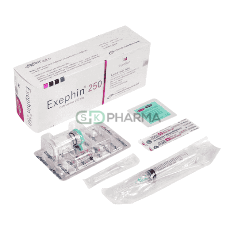 Exephin Injection 250 mg/vial IV (Ceftriaxone Sodium)
