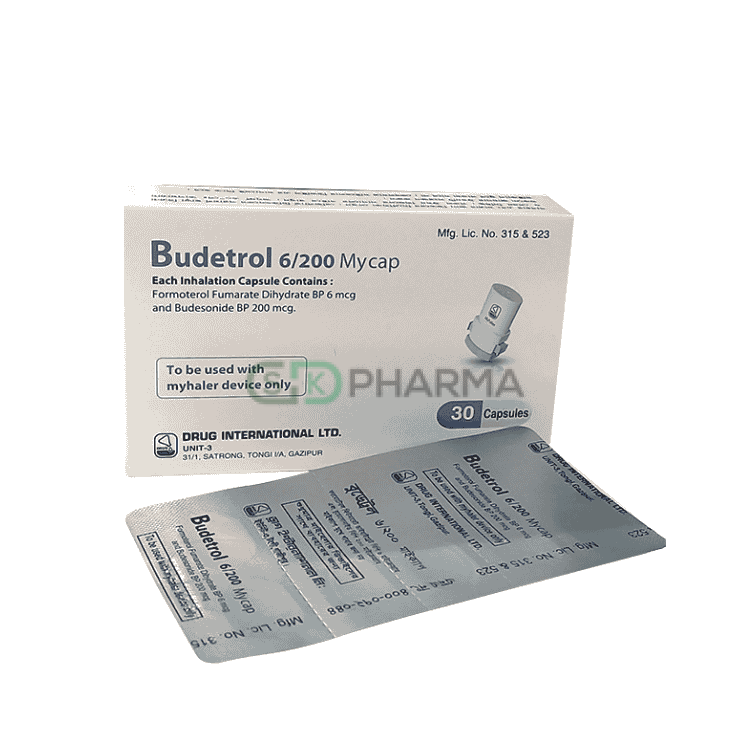 Budetrol Inhalation Capsule 200 mcg+6 mcg (Budesonide + Formoterol Fumarate)