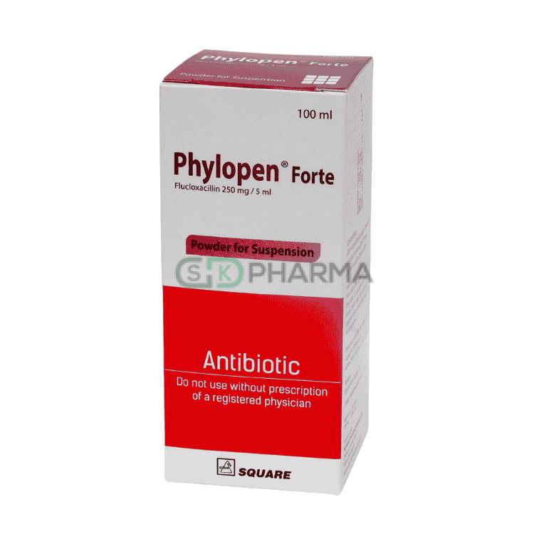 Phylopen Forte Suspension 250 mg/5 ml (Flucloxacillin Sodium)