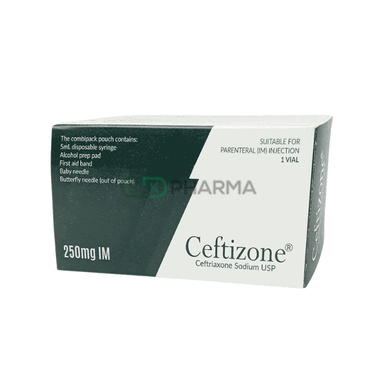 Ceftizone Injection 250 mg/vial IM (Ceftriaxone Sodium)