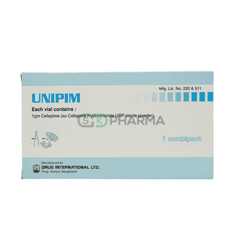 Unipim Injection 1 gm/vial (Cefepime Hydrochloride)