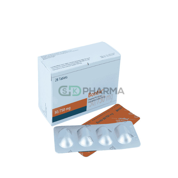 Bontiv Tablet 750 mg+50 mg (Glucosamine Sulfate + Diacerein)