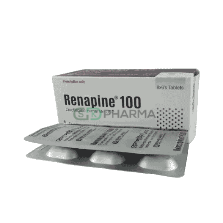 Renapine Tablet 100 mg (Quetiapine Fumarate)