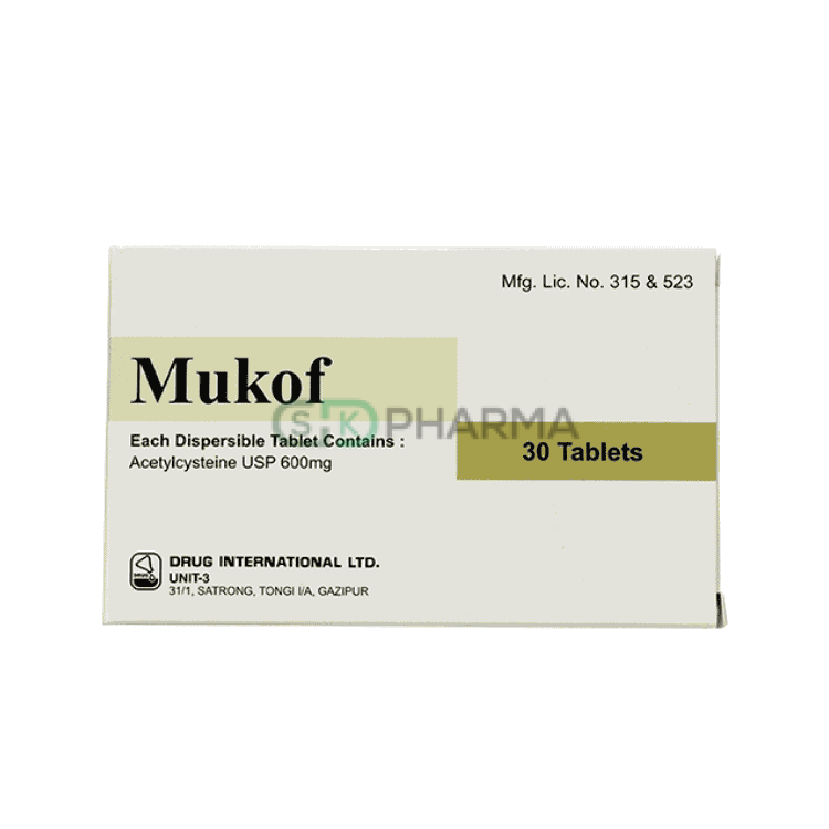 Mukof Tablet 600 mg (Acetylcysteine)