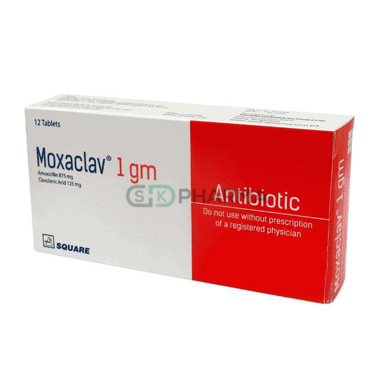 Moxaclav Tablet 875 mg+125 mg (Amoxicillin + Clavulanic Acid)
