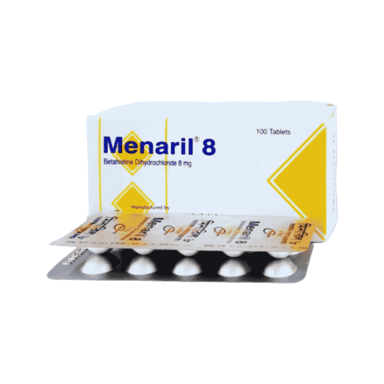 Menaril Tablet 8 mg (Betahistine Dihydrochloride)