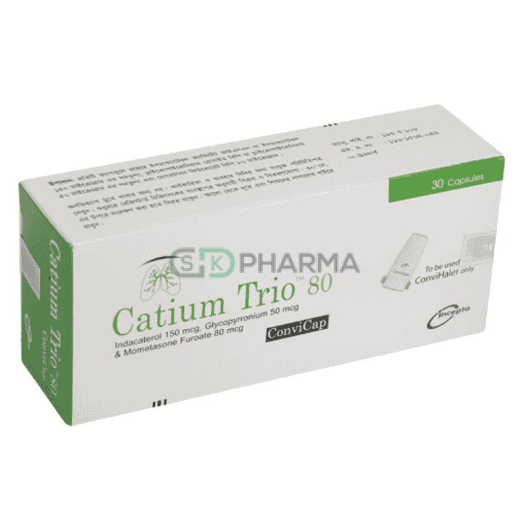 Catium Trio Inhalation Capsule 150 mcg+50 mcg+80 mcg (Indacaterol + Glycopyrronium + Mometasone Furoate)