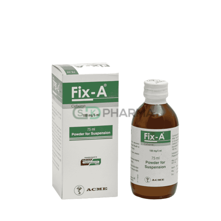 Fix-A Suspension 100 mg/5 ml (Cefixime Trihydrate)