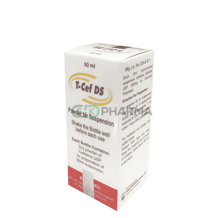 T-Cef DS Suspension 200 mg/5 ml (Cefixime Trihydrate)