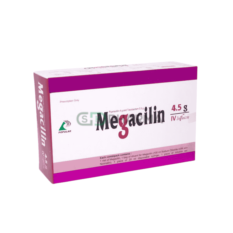 Megacilin Injection (4 gm+0.5 gm)/vial (Piperacillin + Tazobactam)