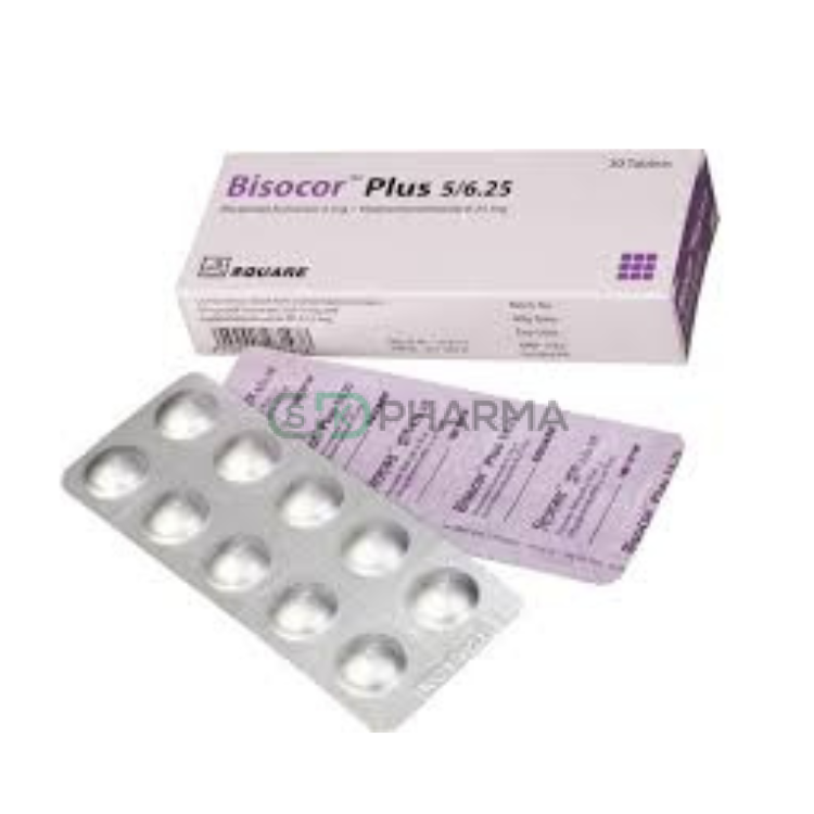 Bisocor Plus Tablet 5 mg+6.25 mg (Bisoprolol Fumarate + Hydrochlorothiazide)
