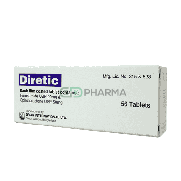 Diretic Tablet 20 mg+50 mg (Furosemide + Spironolactone)