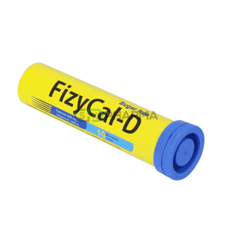 FizyCal-D Tablet 1358.196 mg+600 mg (Elemental calcium)+400 IU (Calcium Lactate Gluconate + Calcium Carbonate + Vitamin D3)