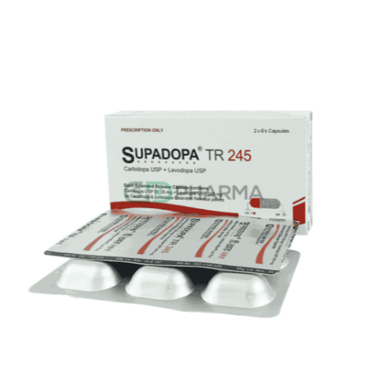 Supadopa TR Capsule 61.25 mg+245 mg (Carbidopa + Levodopa (Extended release))