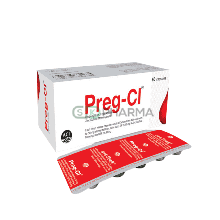 Preg-CI Capsule 50 mg+0.50 mg+61.80 mg (Carbonyl Iron + Folic Acid + Zinc Sulfate)