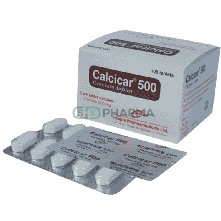 Calcicar Tablet 500 mg (Calcium Carbonate)