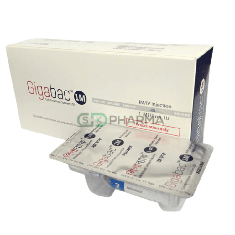Gigabac Injection 1 MIU (34 mg) (Colistimethate Sodium)