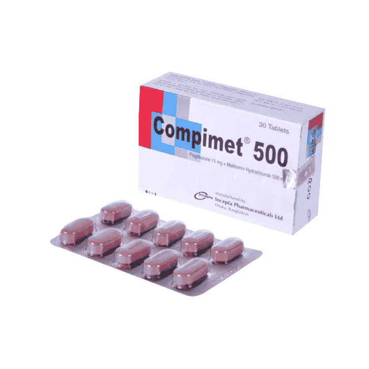 Compimet Tablet 15 mg+500 mg (Pioglitazone + Metformin Hydrochloride)