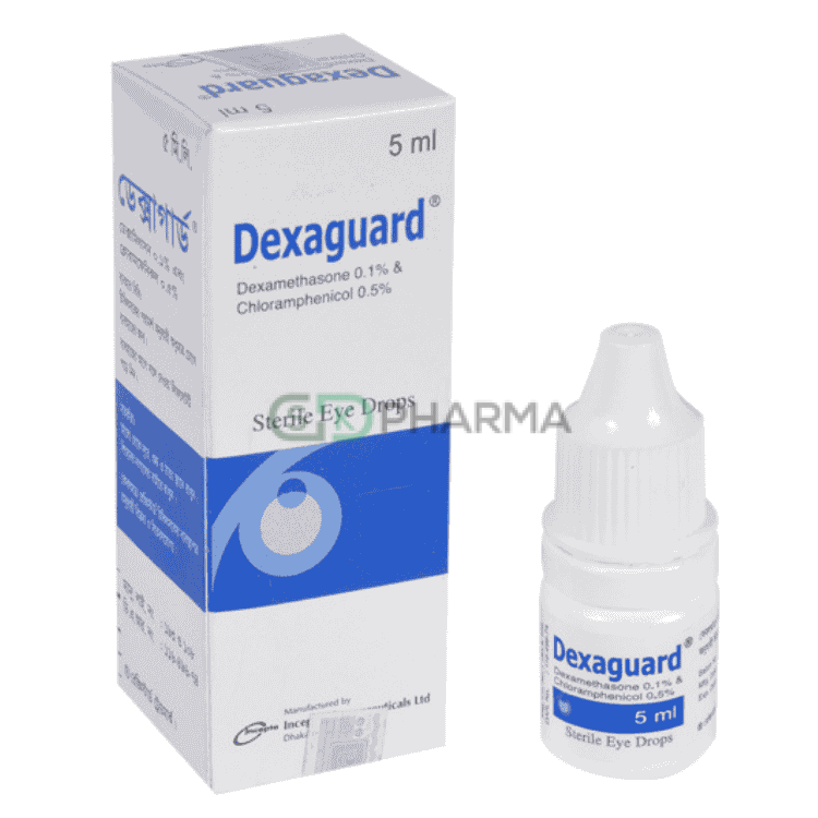 Dexaguard Eye Drop 0.1%+0.5% (Dexamethasone + Chloramphenicol)