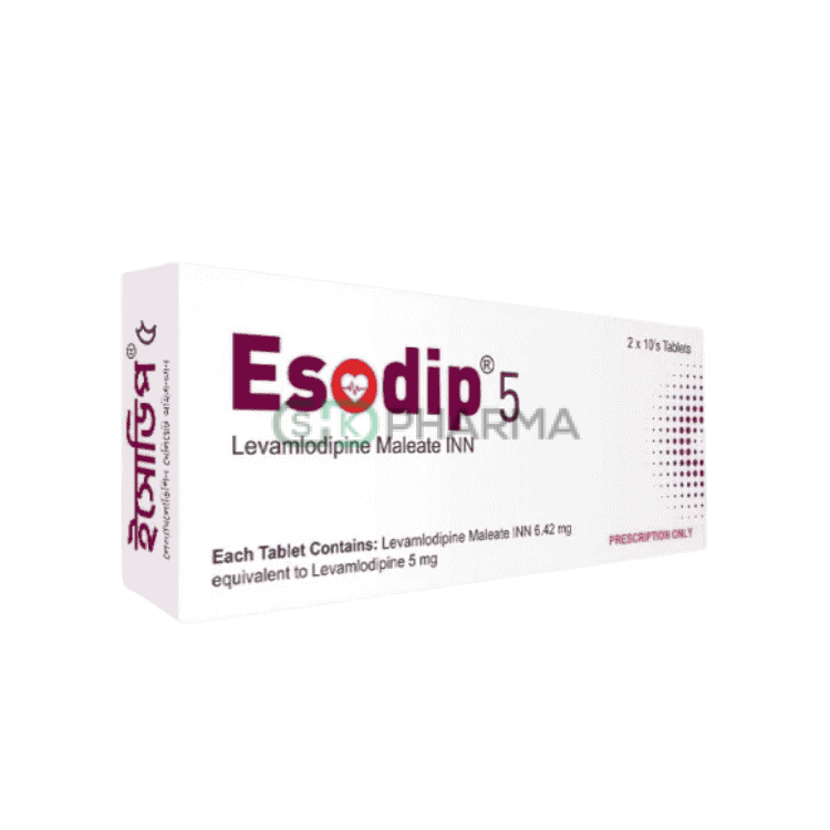 Esodip Tablet 5 mg (Levamlodipine Maleate)